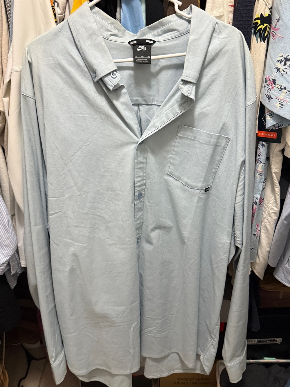 Nike Men’s Pale Blue Casual Button-Down Shirt